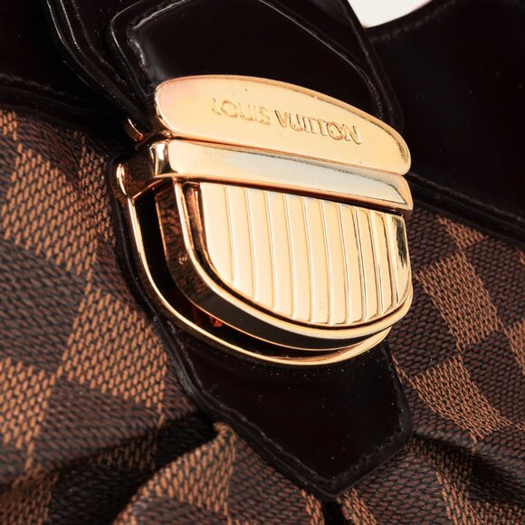 Louis Vuitton Brown Damier Ebene Sistina PM Double Handle Bag - Picture 10 of 14